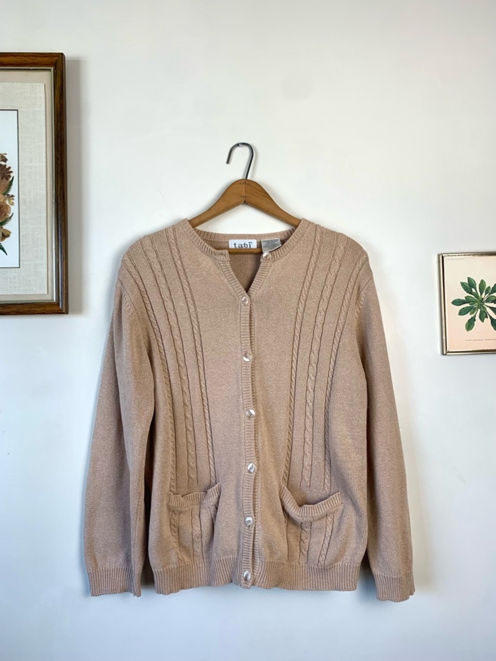 Vintage Tabi International 100% Cotton Cream Knit Cardigan